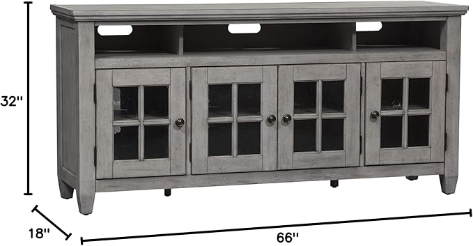 Liberty Furniture Industries Heartland Entertainment TV Stand, Antique White - Image 2