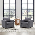 Swivel Accent Chair Set of 2, 34 Inches Wide Upholstered Arm Chair by COLAMYINC