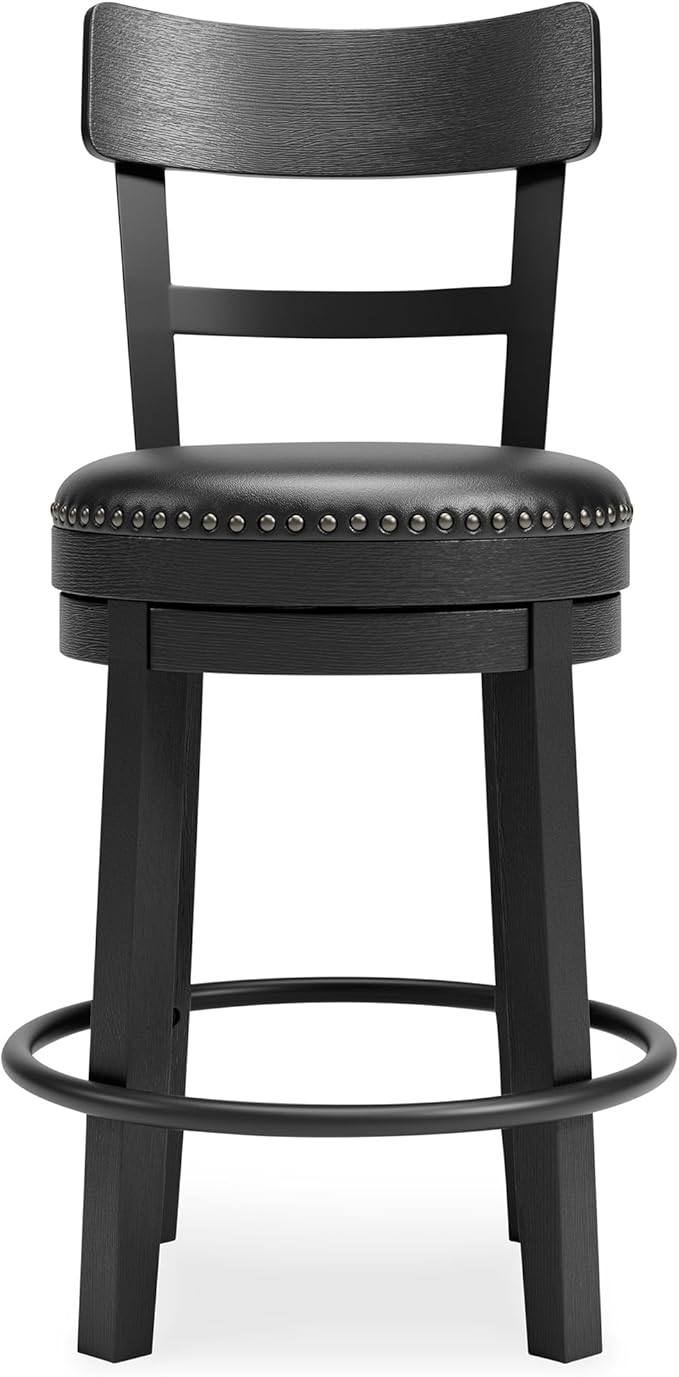 Signature Design by Ashley Valebeck Faux Leather Pub Height Swivel Barstool - Image 3