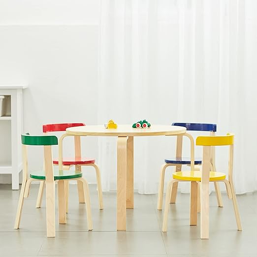ECR4Kids Bentwood Table and Curved Back Chair Set, Kids Furniture - Image 10