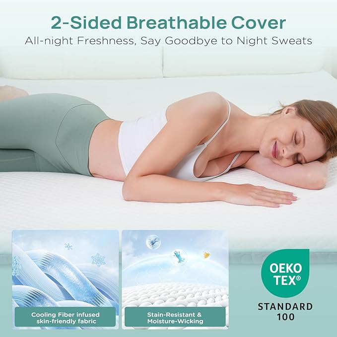 3 Inch Firm Mattress Topper Queen Size, Memory Foam Bed Topper - Image 4