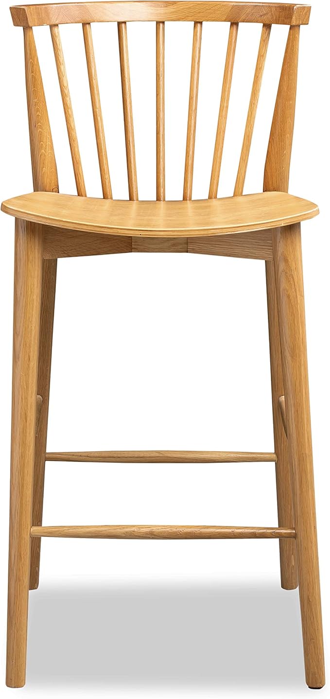 POLY & BARK Ligna Counter Stool Oak– Mid-Century Inspired Stool - Image 4