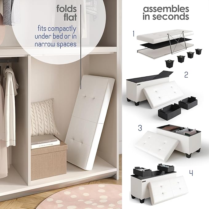 STORAGEBUD Storage Ottoman Bench - Image 6