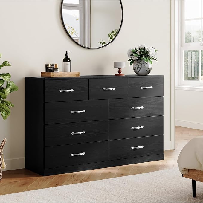 LINSY HOME 9 Drawer Dresser for Bedroom, Modern TV Stand Dressers - Image 4