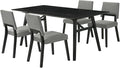 Armen Living Channell Mid Century Modern 5 Piece Black Wood Dining Table Set by ArmenLiving