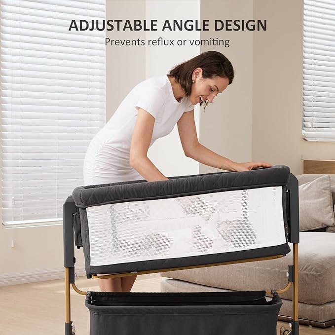 3 in 1 Baby Bassinet, Rocking Bassinet, Bedside Bassinet, 6-Height Adjustable - Image 5