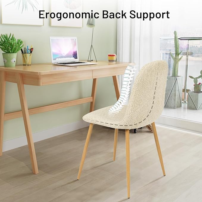 FurnitureR Dining Chairs Set of 4, Upholstered Chenille Fabric Dining Room - Image 5
