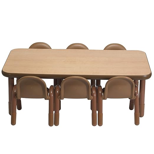 Children’s Factory Baseline Preschool 60" x 30" Rectangular Table & Chair Set - Image 6