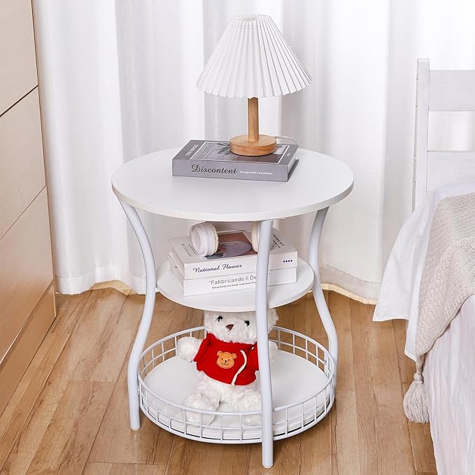 Round End Table, 3-Tier Side Table - Image 7