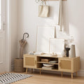 TV Stand for 55-65inch TV, Rattan Entertainment Center by Unknown