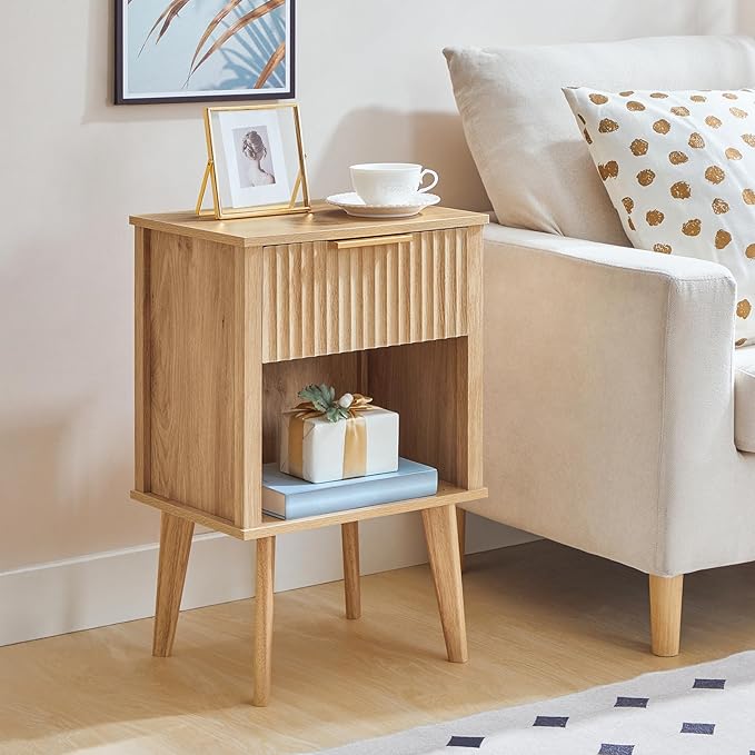 End Table, Fluted Night Stand, Modern Side Table, Bedside Table - Image 2