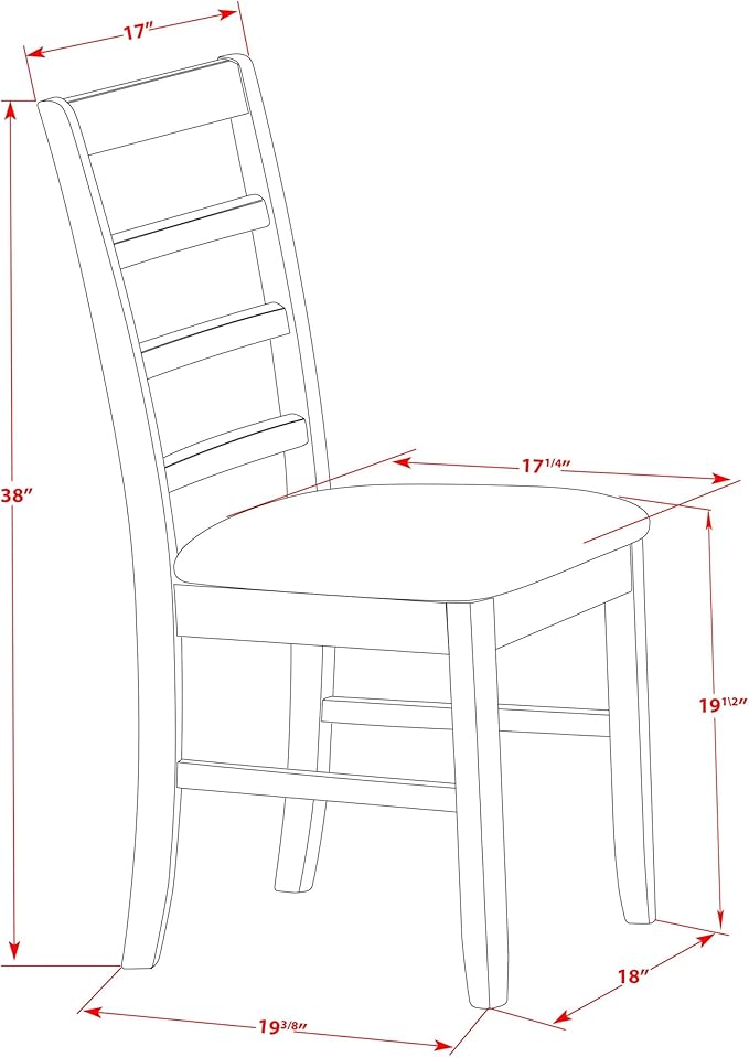 East West Furniture CAPF5-CAP-C 5 Piece Dining Room Furniture Set Includes a - Image 7