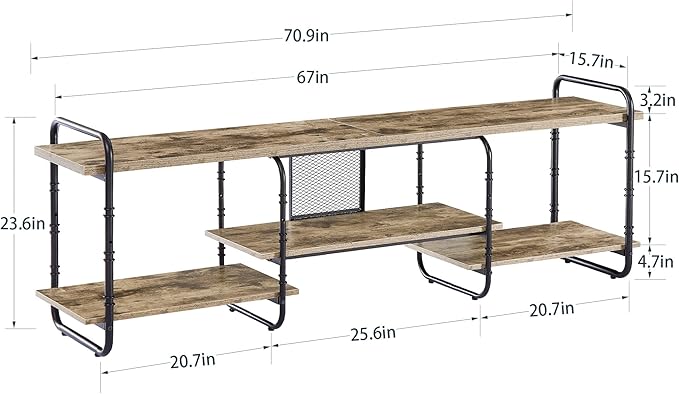 VECELO TV Stands for 75 Inch, Entertainment Center/Media Console Table - Image 3