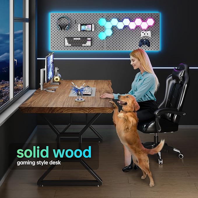 Solid Wood Computer Desk 55-inch Large Office Desk Home Simple Modern Long - Image 7