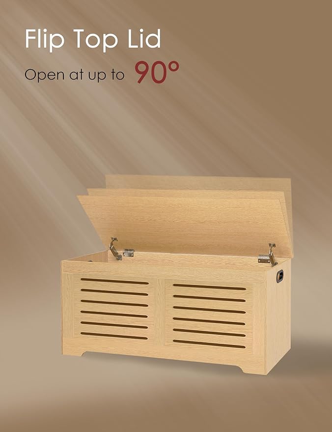 DINZI LVJ Storage Chest, 43.3”Wooden Storage Box - Image 5