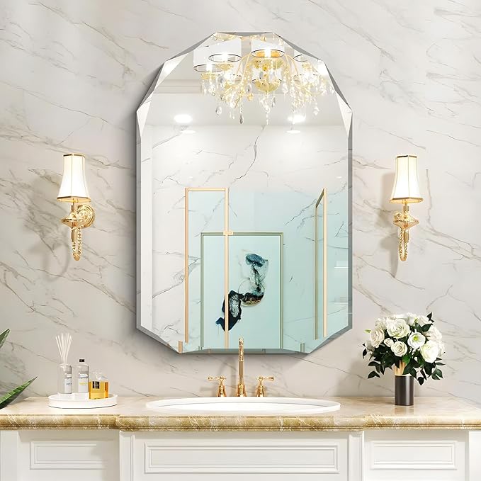 KOCUUY 26"x38" Frameless Mirror, Arched Shape - Image 6