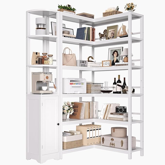 Keyluv 72" Tall Corner Bookshelf - Image 7