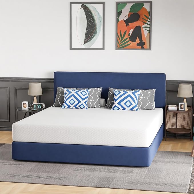 FDW | 10 Inch King Mattress | Medium Firm | Gel Memory Foam Mattress | White | - Image 3