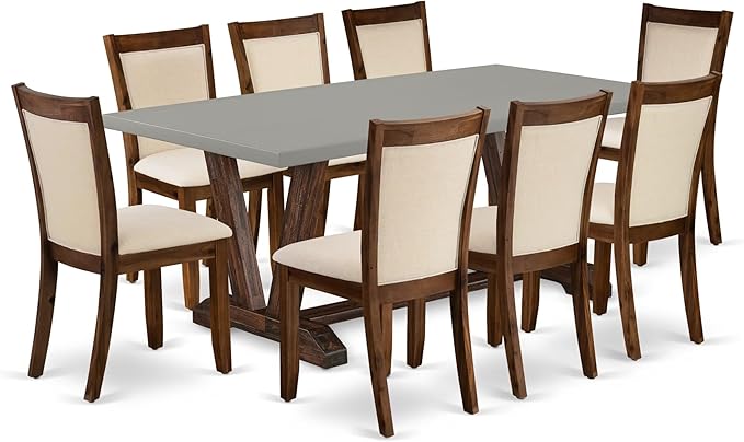 East West Furniture V797MZN32-9 9 Piece Dining Set Includes a Rectangle Dining by EastWestFurniture