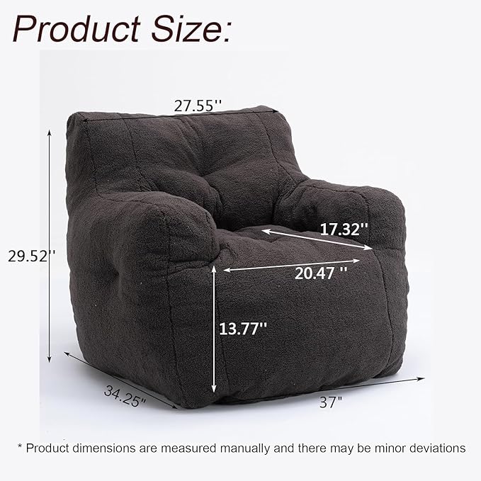 Recaceik Bean Bag Chairs, Tufted Soft Stuffed Bean Bag Chair - Image 2