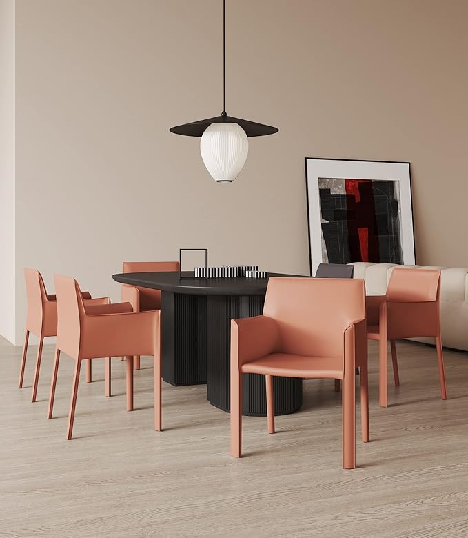 Manhattan Comfort Vogue Modern Faux Leather Dining Chairs, Metal Frame - Image 2