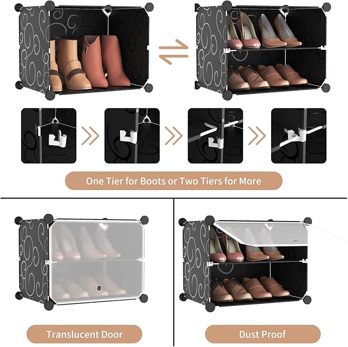 ROJASOP Portable Shoe Rack Organizer 6-Tier Shoe Cabinet 24-Pair shoe Storage - Image 4