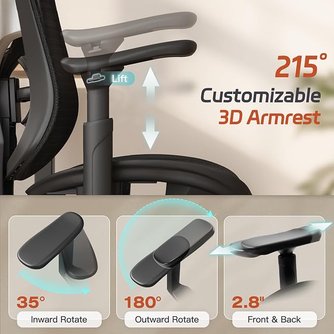 Ergonomic Office Chair, Mesh Desk Chair - Image 6
