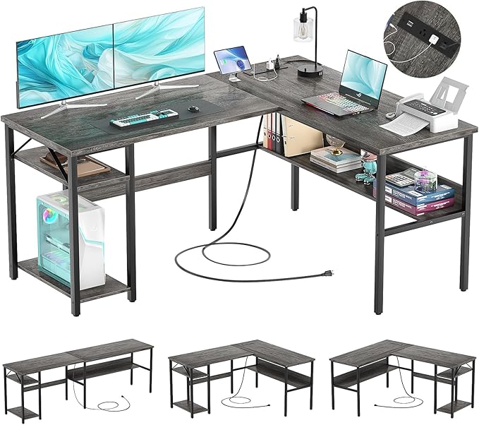 Reversible L Shaped Gaming Desk by Hyomdeck