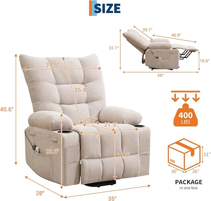 GarveeHome Power Lift Recliner Chair - Image 2