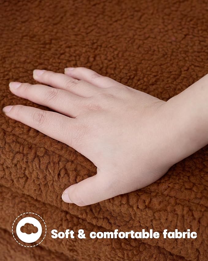 MOONBEEKI 2-in-1 Foldable Toddler Couch, Soft Sherpa Fabric - Image 4