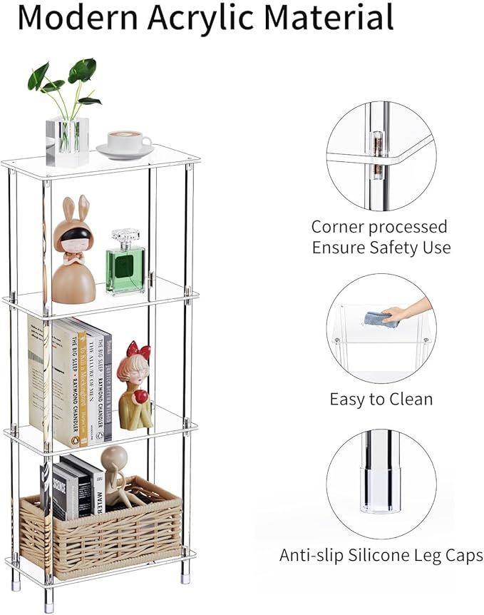 Clear Acrylic Narrow Side Table - Image 4