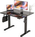 Claiks Glass Standing Desk, 40x24 Inch Small Stand Up Desk Electric Adjustable by CLAIKS