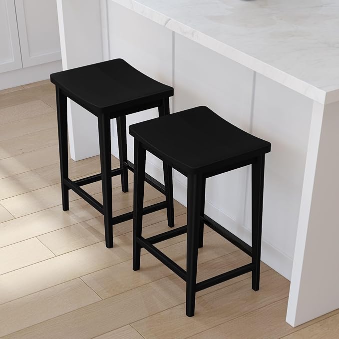Plank+Beam Smythe Counter Stool, Sturdy Wood Modern Kitchen Counter Height Stool - Image 9