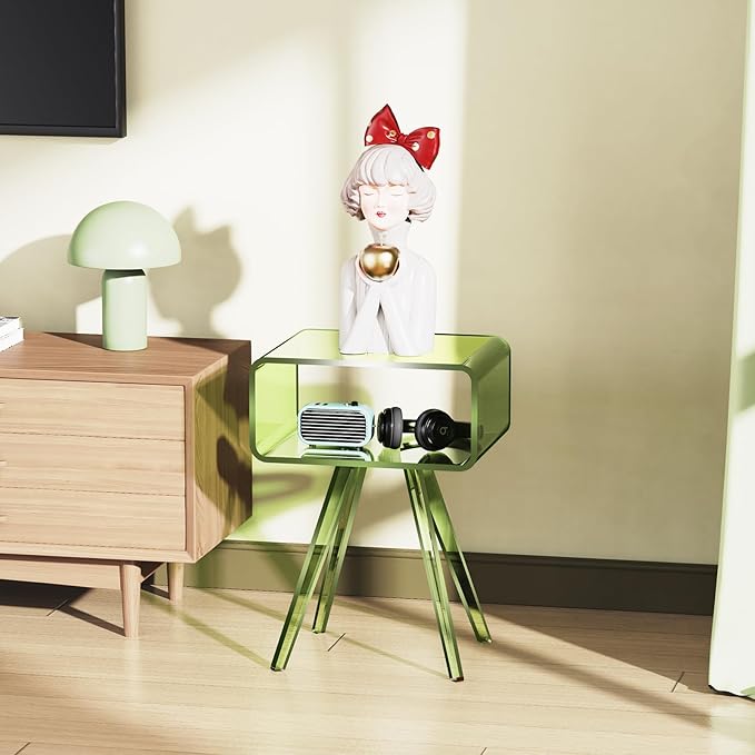 Acrylic Side Table, Acrylic Nightstand Bedside Table - Image 8