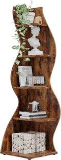 Tribesigns Corner Shelf, Rustic 5-Tier Wall Corner Bookshelf, Stylish Corner by Tribesigns