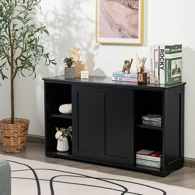 Costzon Sideboard Buffet Cabinet, Wooden Kitchen Storage Cabinet - Image 2