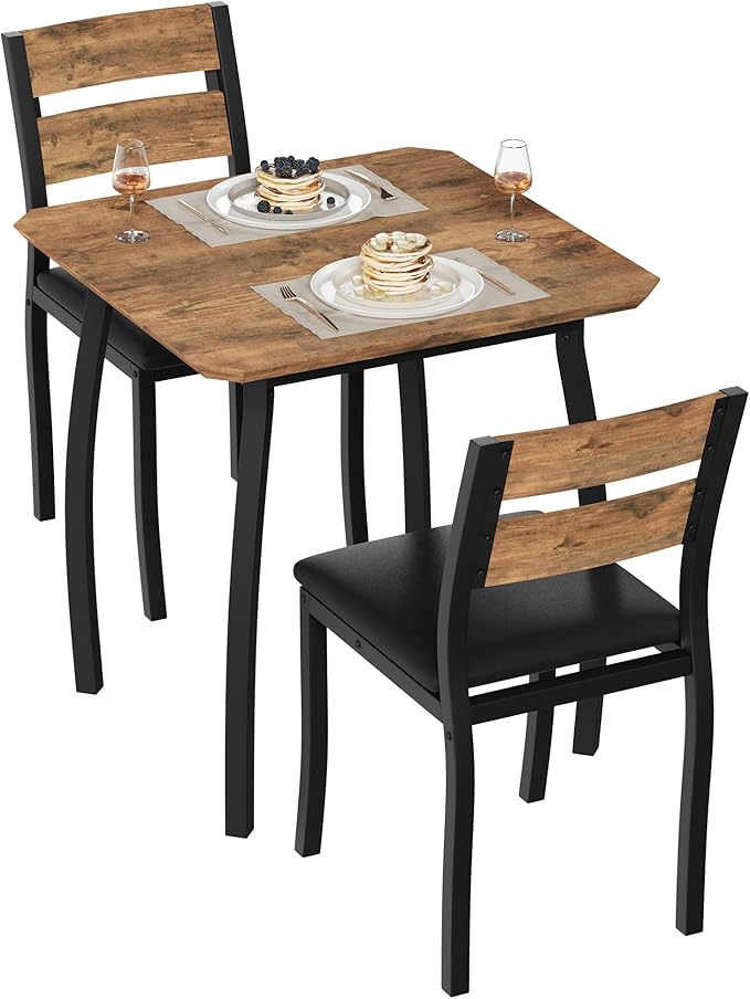 GAOMON Dining Table Set for 2, 3 Piece Small Kitchen Table and 2 Upholstered - Image 8