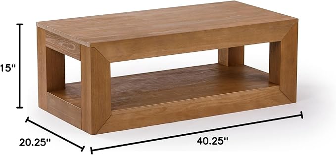Plank+Beam 40" Modern Rectangular Coffee Table - Image 2