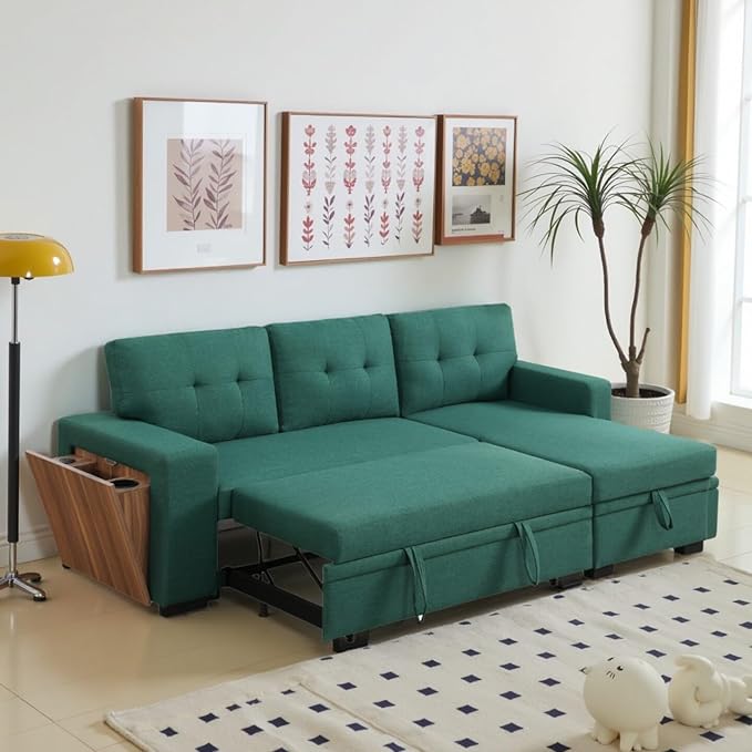 L-Shape Sofa Bed, Pull Out Sleeper Sofa - Image 7
