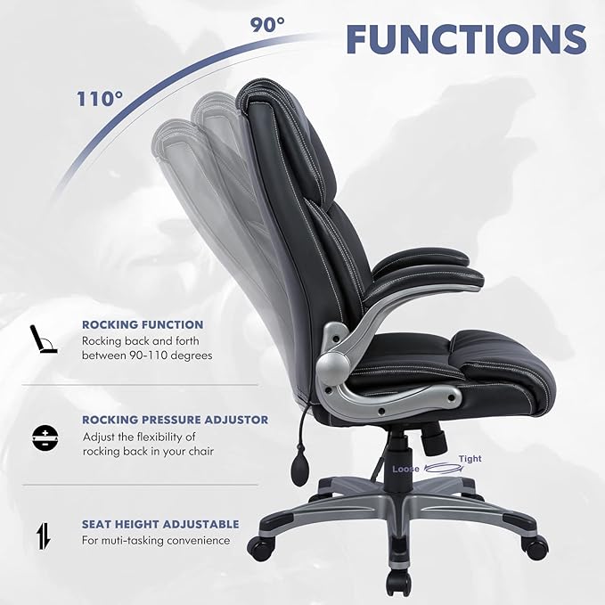 COLAMY Leather Executive Office Chair- High Back Home Computer Desk Chair - Image 6