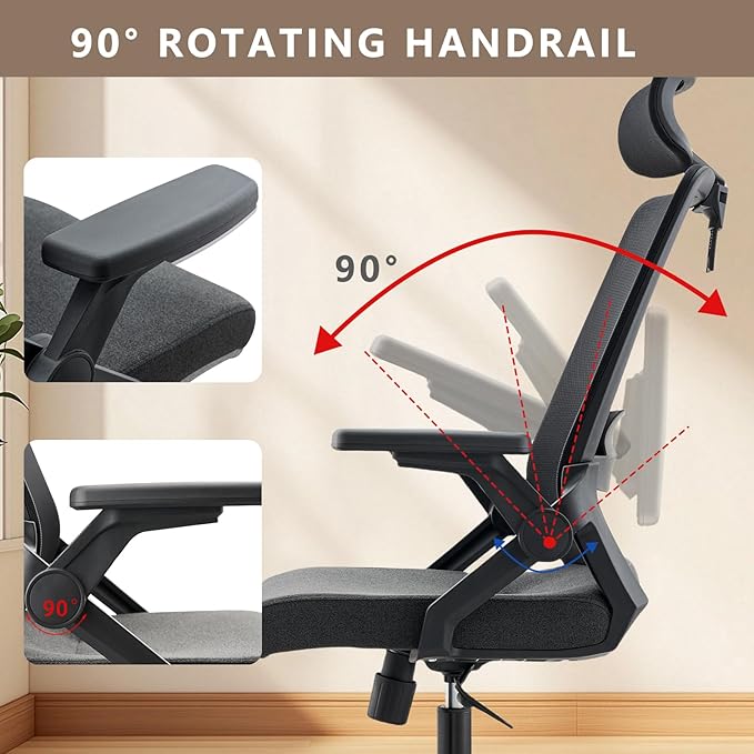 Ergonomic Swivel Task Chair High Back Home Desk Chair Computer Office Chair - Image 3
