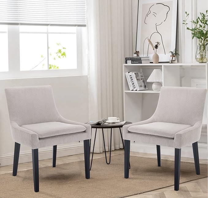 COLAMY Modern Dining Chairs Set of 4, Upholstered Corduroy Accent Side Leisure - Image 4