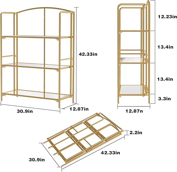 Crofy No Assembly Folding Bookshelf - Image 3