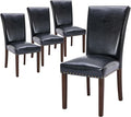 COLAMY Upholstered Parsons Dining Chairs Set of 4, PU Leather Dining Room by COLAMYINC