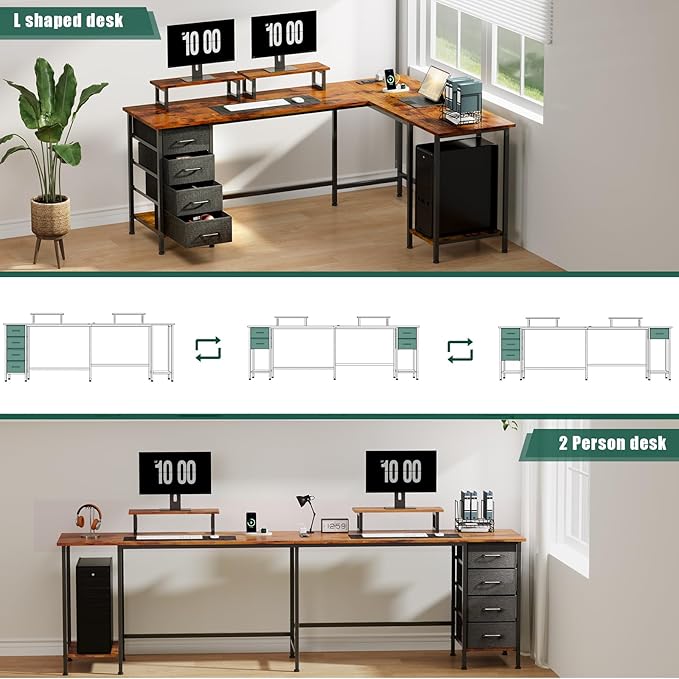 66" L Shaped Computer Desk - Image 7