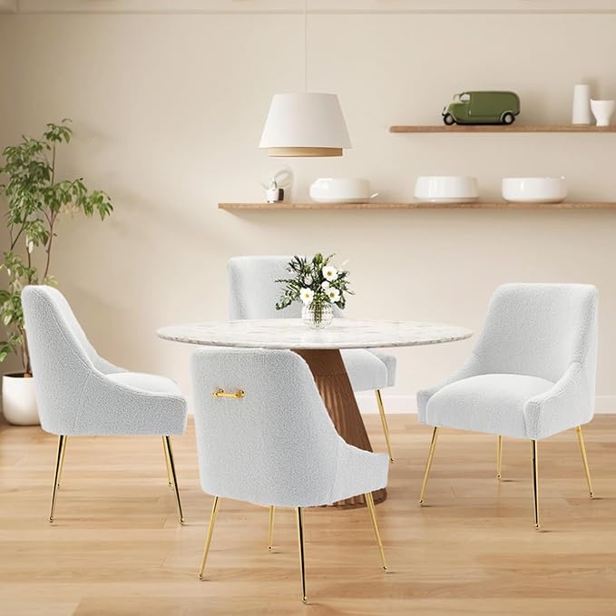 Modern Velvet Dining Chairs Set of 6, Contemporary Upholstered Furniture - Image 7