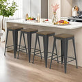 24 inch Backless Bar Stools Set of 4, Indoor Metal Bar Stools by Vinahomar
