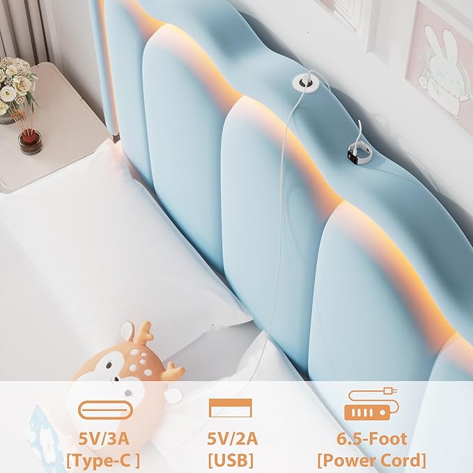 Full Upholstered LED Bed Frame - Image 7