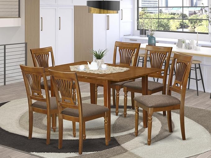 East West Furniture MLPL7-SBR-C 7 Piece Dining Room Furniture Set Consist of a - Image 6