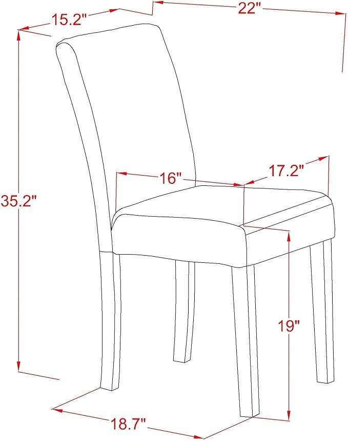East West Furniture ANAB5-AWA-05 5 Piece Kitchen Table & Chairs Set Contains a - Image 3